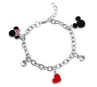 Disney Minnie und Mickey BH00228RL-65 Charm-Armband, Emaille, mehrfarbig, Einheitsgröße, Zink, Kein Edelstein
