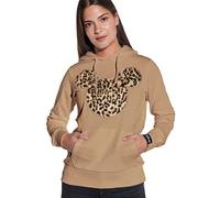 Micky Mouse Damen Hoodie - Micky Maus Pullover Damen - Original Disney Lizenz Pulli in Beige (XS)