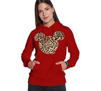 Micky Mouse Damen Hoodie - Micky Maus Pullover Damen - Original Disney Lizenz Pulli in Rot (S)