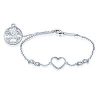 MicLee Damen Infinity Unendlichkeit Symbol Leer Herz Lebensbaum Armband 925 Sterling Silber Zirkonia Armkette Verstellbar Charm Armreif mit Geschenkbeutel Super Geschenk