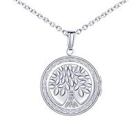 MicLee Damen Kette Bild Foto Rund Medaillon zum öffnen mit Kette Photo Bilder Amulett Edelstahl Anhänger Halskette mit Geschenkbox Grußkarte Super Geschenk für Paar Pärchen Mutter Tochter