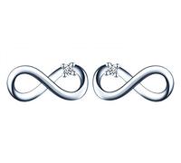 MicLee Einfach Unendlichkeit Zeichen Infinity Ohrstecker 925 Sterling Silber Zirkonia Damen Ohrringe Ohrschmuck mit Geschenkbeutel,Super Weihnachten Geschenk