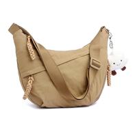 Micmores Crossbody Bag Damen Umhängetasche, Nylon Schultertasche Moon Bag Stylische Halbmond Tasche mit verstellbarer Schultergurt, Hobo Casual Handtasche für Arbeit, Reisen, Alltag (Dunkles Khaki)