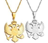 Micneial Traditioneller Flaggen-Anhänger, (Zwei Größen), Montenegro-Adler-Anhänger-Halsketten Mit Kreuz Für Frauen Und Mädchen, Schmuck, Freundschaftshalskette Für Frauen Und Männer, Schmuck, Urlaub,