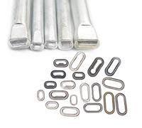 micoshop 1 Werkzeug + 20 Ösen Ösen Ösen Ovalform mit Unterlegscheiben für Taschen, Geldbeutel, Leinen, Schuhe, Kleidung, Handarbeit, Messing, 5 Größen 5x12.5mm Nickle