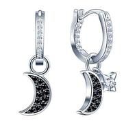 MICSAVI Damen Creolen mit Anhänger Sonne Mond Stern Ohrringe Silber 925