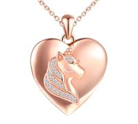 MICSAVI Medaillon Einhorn kette silber 925 für damen mädchen kinder, Foto medaillon zum öffnen für bilder personalisierte, Herz anhänger mit zirkonia, Silberkette 50cm