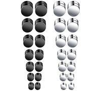 MicVivien 7 Paare Magnetische Ohrstecker Edelstahl Non-Piercing Magnet Ohrringe 6mm 7mm 8mm 9mm 10mm 11mm 12mm Fakeplugs Fake Plug Tunnel Ohrclips Clip auf Ohrringe