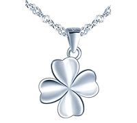 MicVivien Damen Kette 925 Sterling Silber Kleeblatt Anhänger Glücksbringer Halskette für Mama Oma Frauen Freundin