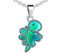 MicVivien Meerjungfrau/Haifisch/Bärchen/Dinosaurier/Delphin Anhänger Farbwechsel Halskette Temperatur Wahrnehmung Stimmung Halskette Edelstahl Niedlicher Tier Schmuck für Mädchen Kinder