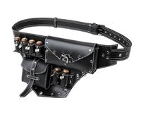 Mid-Century Retro Motorrad-Gürteltasche, Punkrock-Biker-Gürteltasche mit Metallnieten for schwarzes PU-Leder-Hüftpaket Fantasy-Tasche