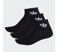 Sportsocken ADIDAS ORIGINALS "1/4 SOCKS 3P", Damen, Gr. S (37/39), schwarz, Obermaterial: 65% Baumwolle, 32% Polyester, 2% Elasthan, 1% Polyamid, uni, Socken Sportsocken, knöchellange Passform, im 3er