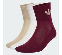 Mid Crew Socken, 3 Paar White / Stone Khaki / Maroon 31-33