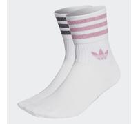 Sportsocken ADIDAS ORIGINALS "MIDCUT GLITTER CREW SOCKEN, 2 PAAR", Damen, Gr. L (43/45), pink (weiß, bliss pink, schwarz), Obermaterial: 57% Baumwolle, 38% Polyester, 3% Elasthan, 2% sonstige Fasern,