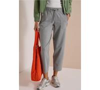 Stoffhose CECIL, Damen, Gr. XS, Länge 28, grau (light grau melange), Jersey, 67% Viskose, 28% Polyester, 5% Elasthan, unifarben, comfort fit lang, Hosen Stoffhose, in Unifarbe (97654207-XS) light grau