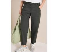 Stoffhose CECIL "Style Scarlett", Damen, Gr. 29, Länge 28, clear khaki, Web, Obermaterial: 97% Baumwolle, 3% Elasthan. Futter: 100% Baumwolle, unifarben, regular fit lang, Hosen Stoffhose, im Five-Poc