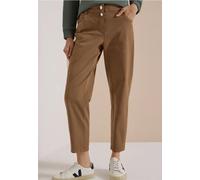 Stoffhose CECIL, Damen, Gr. 26, Länge 28, braun (creamy mocha), Web, 97% Baumwolle, 3% Elasthan, unifarben, comfort fit knöchelfrei, Hosen Stoffhose, 5-Pocket-Style (24566462-26) creamy mocha