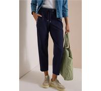 Stoffhose CECIL, Damen, Gr. XS, Länge 28, blau (urban dunkelblau), Jersey, 67% Viskose, 28% Polyester, 5% Elasthan, unifarben, comfort fit lang, Hosen Stoffhose, in Unifarbe (28390864-XS) urban dunkel