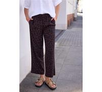 Culotte STREET ONE STUDIO, Damen, Gr. 32, Länge 28, lila (very berry), Stoff, 100% Viskose, loose fit knöchelfrei, Hosen Culotte, mit Leo-Muster (67092543-32) very berry