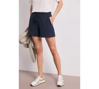 Shorts STREET ONE, Damen, Gr. 46, shadowed navy, Web, 100% Baumwolle, unifarben, loose fit normal, Hosen Shorts, Middle Waist (68396265-46) shadowed navy