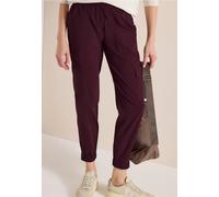 Cargohose CECIL, Damen, Gr. 3XL, Länge 28, grape rot, Web, 66% Baumwolle, 30% Polyester, 4% Elasthan, unifarben, loose fit knöchelfrei, Hosen Cargohose, im Loose Fit (60667627-XXXL) grape rot