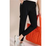 Cargohose CECIL, Damen, Gr. XL, Länge 28, schwarz, Web, 66% Baumwolle, 30% Polyester, 4% Elasthan, unifarben, loose fit knöchelfrei, Hosen Cargohose, im Loose Fit (46293424-XL) schwarz