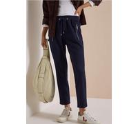 Stoffhose CECIL, Damen, Gr. XL, Länge 28, urban dunkelblau, Stoff, 77% Polyester, 23% Viskose, unifarben, comfort fit knöchelfrei, Hosen Stoffhose, Elastikbund mit Tunnelzug (82610018-XL) urban dunkel