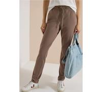 Mid Waist Slim Leg Hose im Casual Fit