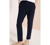Jogger Pants CECIL, Damen, Gr. XS, Länge 28, universal blau, Stoff, 95% Viskose, 5% Elasthan, unifarben, comfort fit knöchelfrei, Hosen, Middle Waist (69150467-XS) universal blau