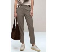 Stoffhose STREET ONE, Damen, Gr. 46, Länge 28, braun (schwarz tumbled beige), Stoff, 95% Viskose, 5% Elasthan, unifarben, loose fit knöchelfrei, Hosen Stoffhose, Middle Waist (15607461-46) schwarz tum