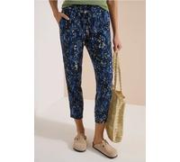 Stoffhose CECIL, Damen, Gr. M, Länge 28, blau (urban dunkelblau), Stoff, 100% Viskose, gemustert, loose fit knöchelfrei, Hosen Stoffhose, im Loose Fit (87497921-M) urban dunkelblau