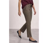 Stoffhose STREET ONE, Damen, Gr. 46, Länge 28, saddle braun, Stoff, 65% Polyester, 35% Viskose, kariert, loose fit lang, Hosen Stoffhose, Middle Waist (20653017-46) saddle braun