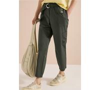 Stoffhose CECIL, Damen, Gr. XS, Länge 28, clear khaki, Web, 98% Baumwolle, 2% Elasthan, unifarben, loose fit knöchelfrei, Hosen Stoffhose, im Loose Fit (88183608-XS) clear khaki