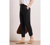Stoffhose STREET ONE, Damen, Gr. 44, Länge 28, schwarz, Stoff, 95% Viskose, 5% Elasthan, unifarben, loose fit knöchelfrei, Hosen Stoffhose, Middle Waist (56736944-44) schwarz