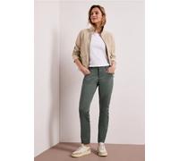 Mid Waist Slim Leg Hose im Satin-Look