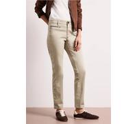 Mid Waist Slim Leg Hose im Satin-Look