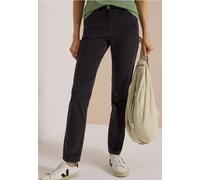 5-Pocket-Hose CECIL, Damen, Gr. 38, Länge 28, schwarz (carbon grau), Web, 98% Baumwolle, 2% Elasthan, unifarben, slim fit lang, Hosen 5-Pocket-Hose, in Cord-Optik (34100418-38) carbon grau