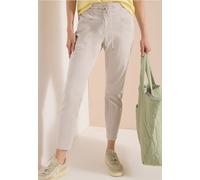 Stoffhose CECIL "Style Chelsea", Damen, Gr. S (38), Länge 28, grain beige, Web, Obermaterial: 60% Lyocell, 37% Baumwolle, 3% Elasthan, unifarben, loose fit lang, Hosen Stoffhose, Sommerhose im Washed-