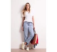 Street One Hose Mid Waist Slim Leg mit Elastikbund Country Blue Mel. Gr. 38