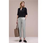 Stoffhose STREET ONE, Damen, Gr. 42, Länge 28, erdgrau meliert, Stoff, 64% Viskose, 31% Polyester, 5% Elasthan, unifarben, slim fit normal, Hosen Stoffhose (38378943-42) erdgrau meliert