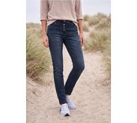 Comfort-fit-Jeans CECIL, Damen, Gr. 27, Länge 28, blau (blau schwarz used wash), Jeans, 67% Baumwolle, 31% Polyester, 2% Elasthan, unifarben, lang, Jeans, 5-Pocket-Style (43923248-27) blau schwarz use