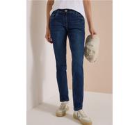 Comfort-fit-Jeans CECIL, Damen, Gr. 31, Länge 34, dunkelblau wash, Jeans, 76% Baumwolle, 22% Polyester, 2% Elasthan, unifarben, lang, Jeans, Middle Waist (34966646-31) dunkelblau wash