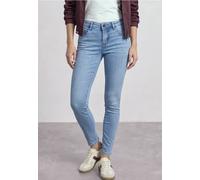 Slim-fit-Jeans STREET ONE, Damen, Gr. 32, Länge 32, blau (light blau random wash), Jeans, 85% Baumwolle, 9% Polyester, 4% Elastomultiester, 2% Elasthan, unifarben, normal, Jeans Slim-fit-Jeans, im Den