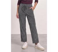 Cordhose STREET ONE, Damen, Gr. 32, Länge 30, grau (gravel grau), Cord, 87% Polyester, 12% Polyamid, 1% Elasthan, unifarben, loose fit lang, Hosen Cordhose, Elastikbund mit Tunnelzug (74267553-32) gra