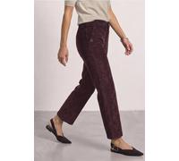 Cordhose STREET ONE, Damen, Gr. 34, Länge 30, braun (vintage ruby), Cord, 87% Polyester, 12% Polyamid, 1% Elasthan, unifarben, comfort fit lang, Hosen Cordhose, Knopfdetail, Topseller (32585426-34) vi