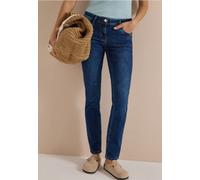 Comfort-fit-Jeans CECIL, Damen, Gr. 29, Länge 28, mid blau used wash, Jeans, 75% Baumwolle, 23% Polyester, 2% Elasthan, unifarben, knöchellang, Jeans, 5-Pocket-Style (34553012-29) mid blau used wash