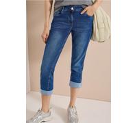 Cecil Damen Mid Waist Straight Leg Jeans im Casual Fit in Blau, Gr: 36