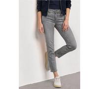 Slim-fit-Jeans STREET ONE, Damen, Gr. 31, Länge 28, light grau random washed, Jeans, 63% Baumwolle, 25% Polyester, 10% Viskose, 2% Elasthan, unifarben, knöchelfrei, Jeans Slim-fit-Jeans, Middle Waist