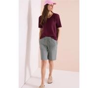 Cecil Damen Mid Waist Straight Leg Shorts im Casual Fit in Grau, Gr: S