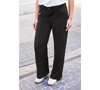 Stoffhose STREET ONE STUDIO, Damen, Gr. 32, Länge 32, schwarz, Stoff, 88% Polyester, 12% Elasthan, unifarben, loose fit lang, Hosen Stoffhose, mit Wide Legs (50553031-32) schwarz